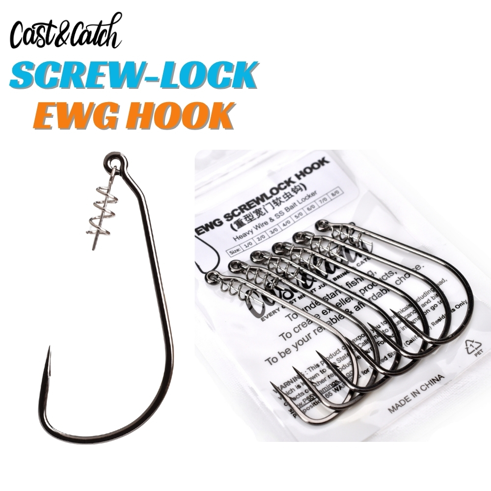 Fishing Hook Weedless - Hameçon Cast&Catch SCREW-LOCK Weedless EWG -