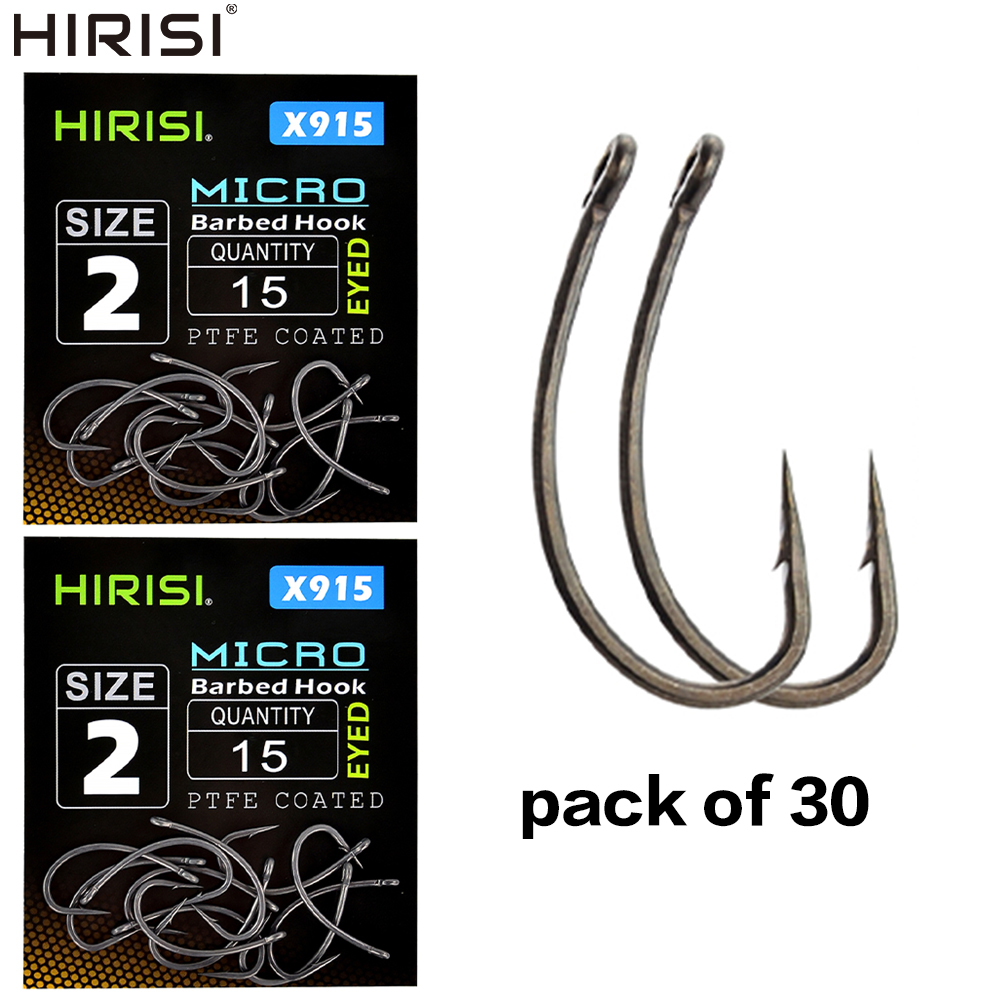 Fishing Hook Barbless - Hirisi 30x hameçons de pêche à