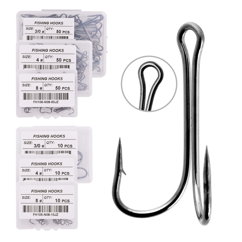 Fishing Hook Weedless - 100PCS10PCS/boîte Double crochet de pêche mouche