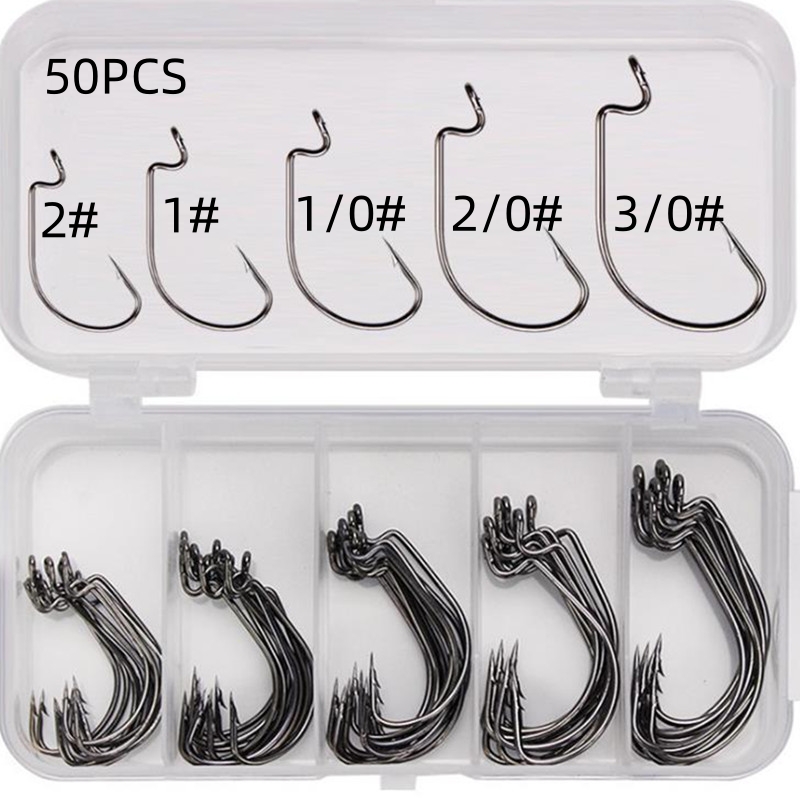 Fishing Hook Jig - 50 pièces/boîte Hameçons de pêche en