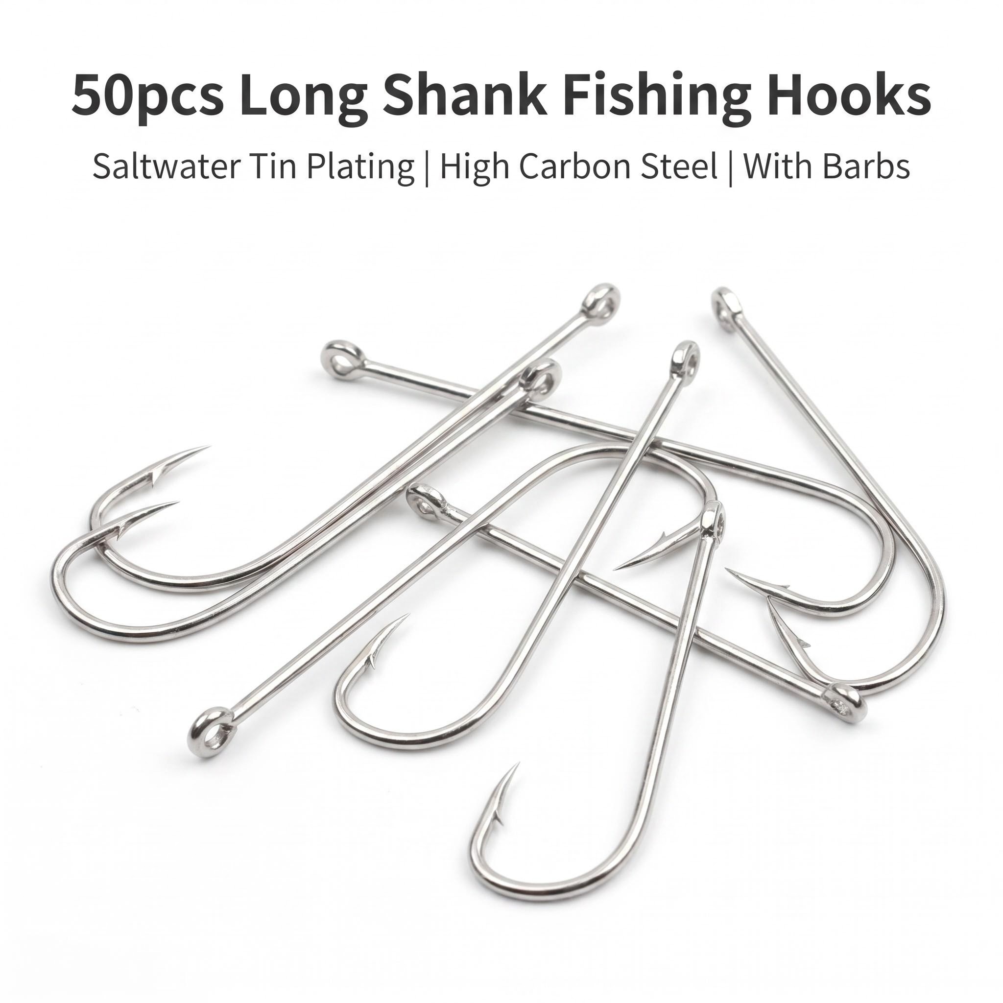 Fishing Hook Circle - 50 hameçons circulaires à tige longue