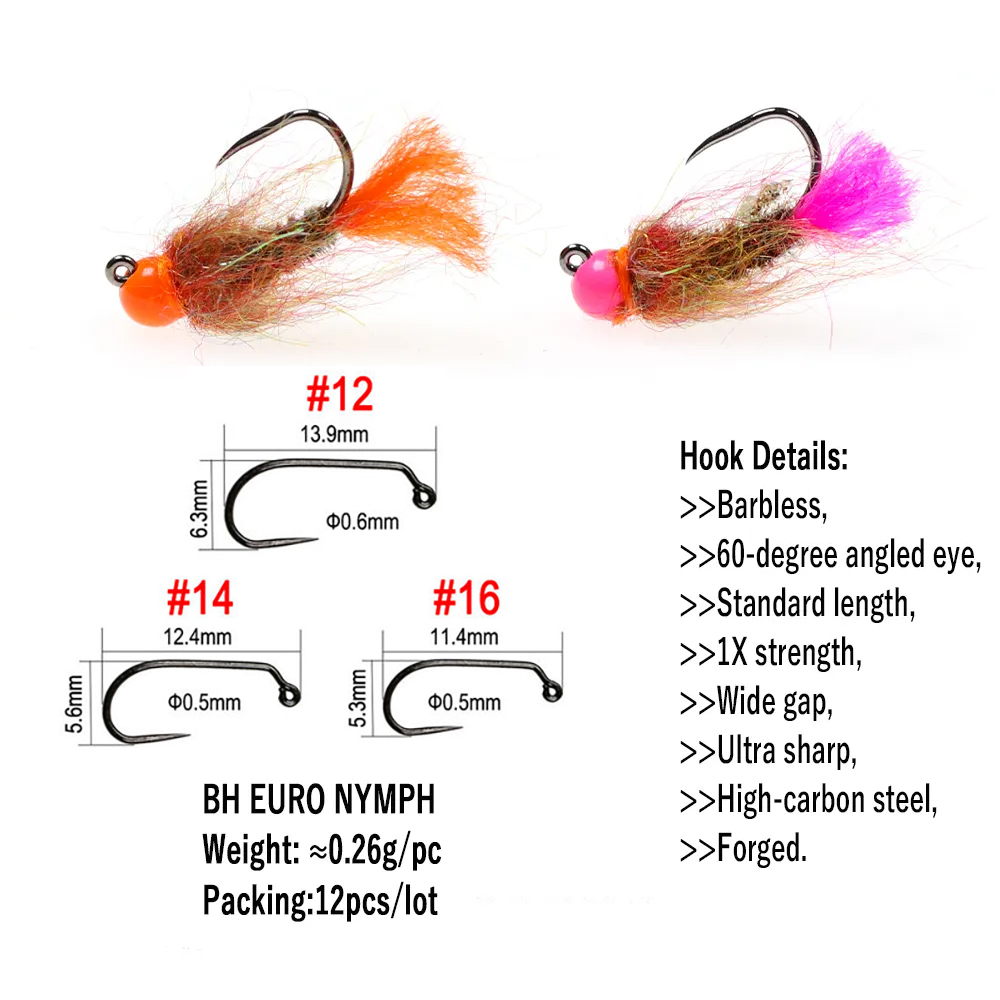 Wifreo 12 pièces tungstène Bea - Fishing Hook Barbless avis et prix