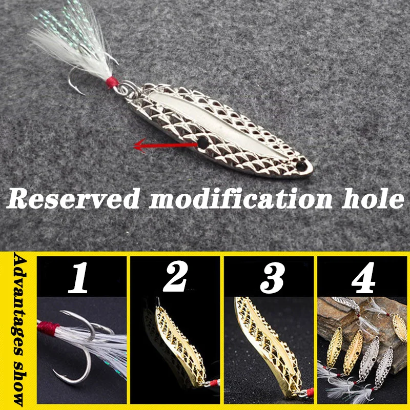 1PC métal lumineux Spinner cui - Fishing Hook Treble avis et prix