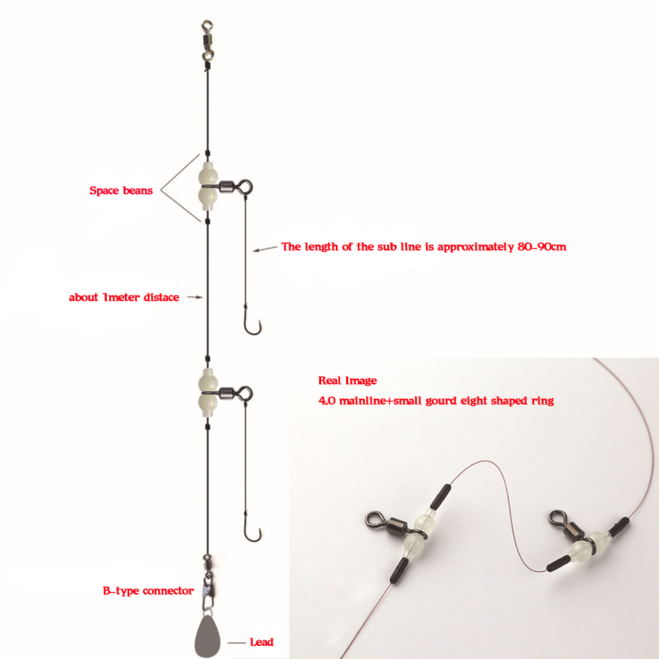 MNFT 100 pièces lumineux 3 voi - Fishing Hook Size avis et prix