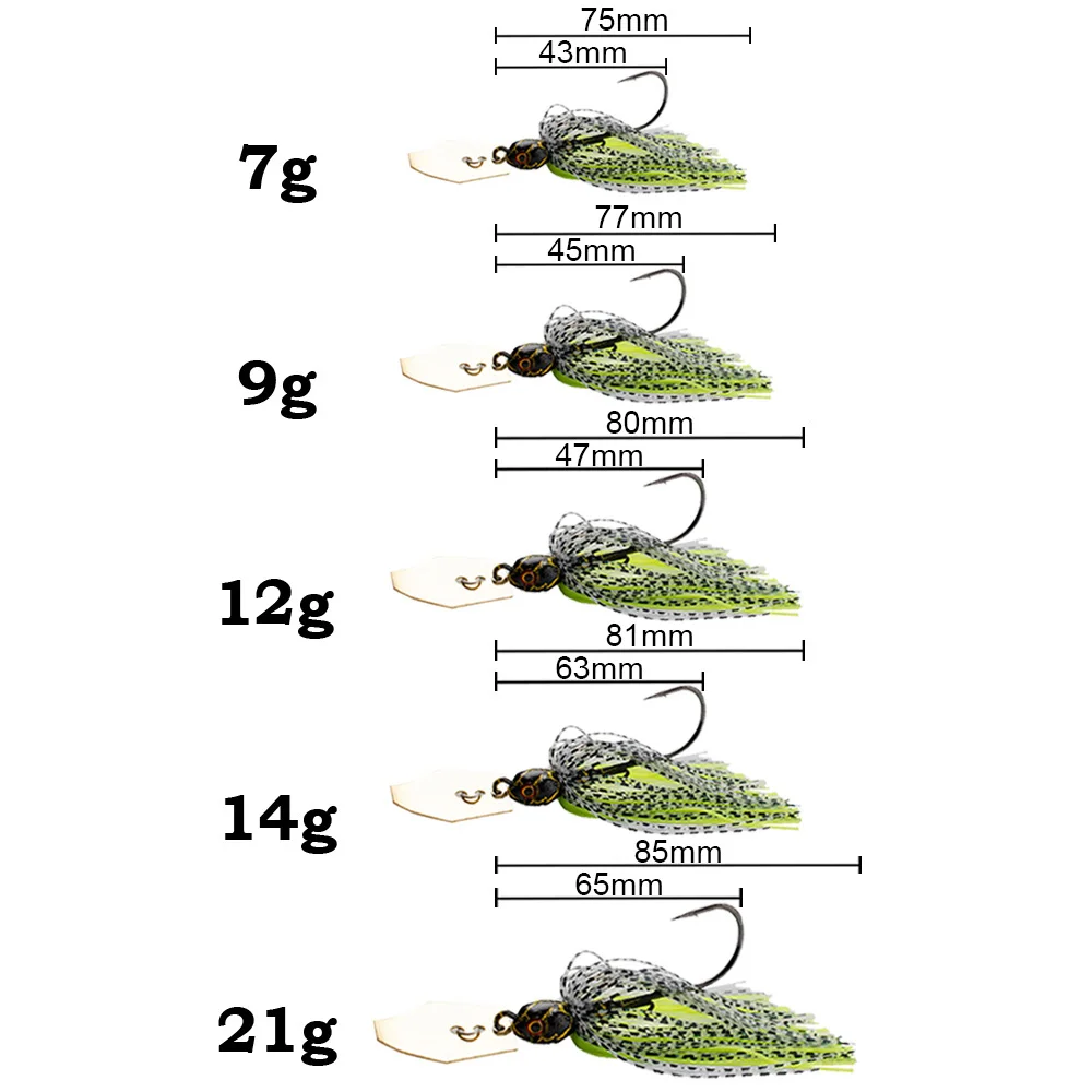 Spinner appât 7g/9g/12g/14g/21 - Fishing Hook Weedless avis et prix