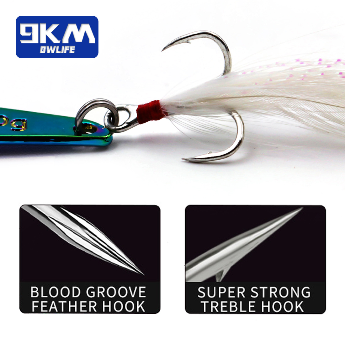 9KM 1 pièces lame en métal leu - Fishing Hook Treble avis et prix