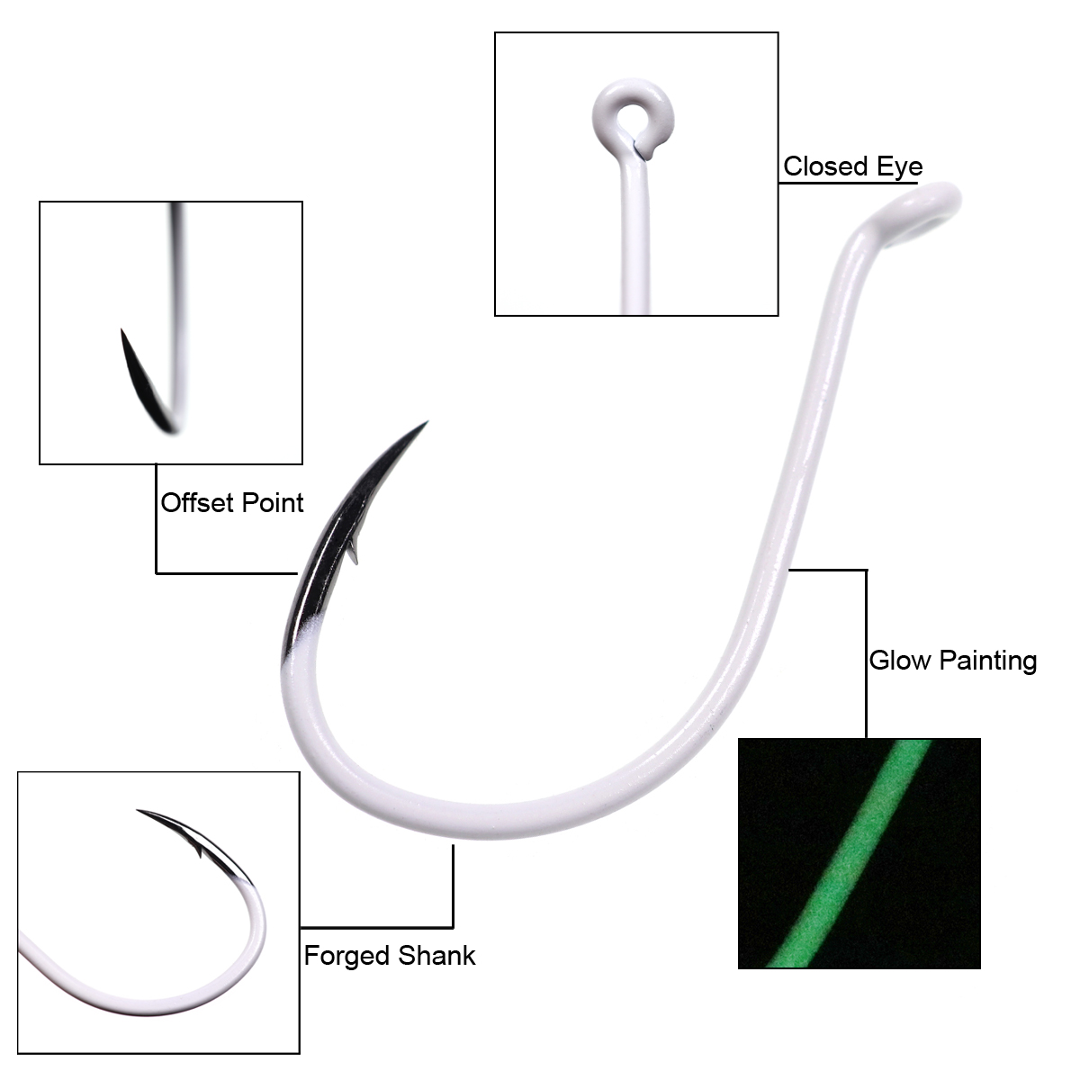 Boîte de 25 hameçons à bec de  - Fishing Hook Offset avis et prix